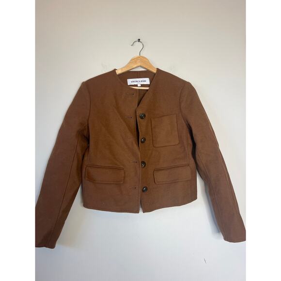 NEW Veronica Beard Lyssa Cropped Wool Blend Jacket Brown Size: 2 - Picture 2 of 7